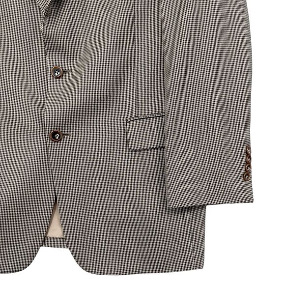 Jos‎ A Bank Gordon Brown Wool Houndstooth Blazer Suit Jacket Mens Size 41R - Picture 3 of 11